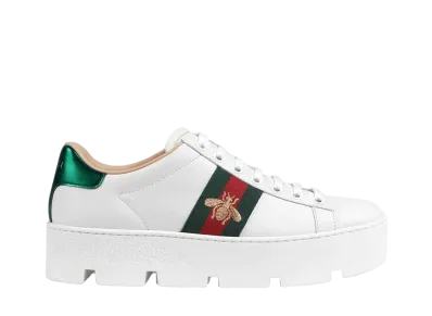 GUCCI Women's Ace Embroidered Platform Sneaker "White"