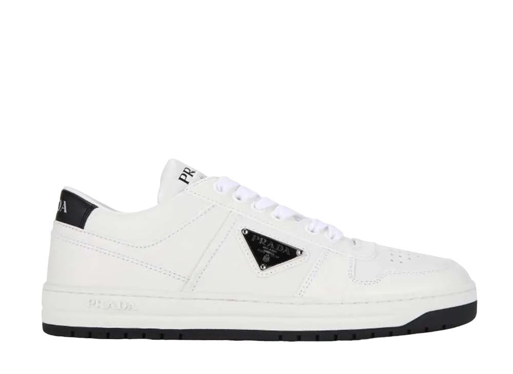 プラダ ダウンタウン レザー スニーカー "ホワイト/ブラック"