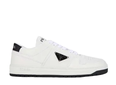 PRADA Downtown Leather Sneaker "White/Black"