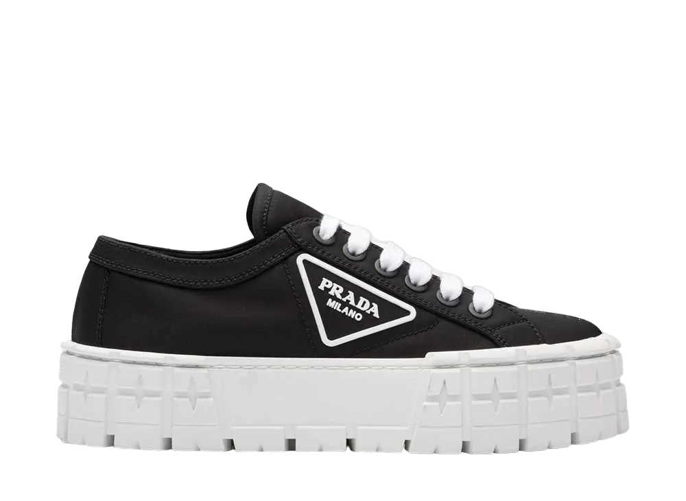 PRADA Double Wheel Nylon Gabardine Sneaker "Black"