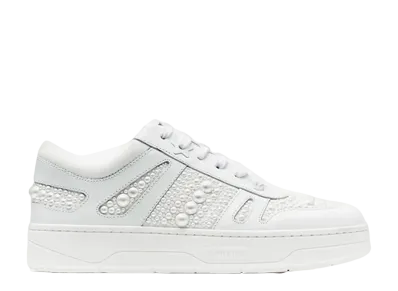 Jimmy Choo Hawaii/F Calf Leather Canvas Low "White"