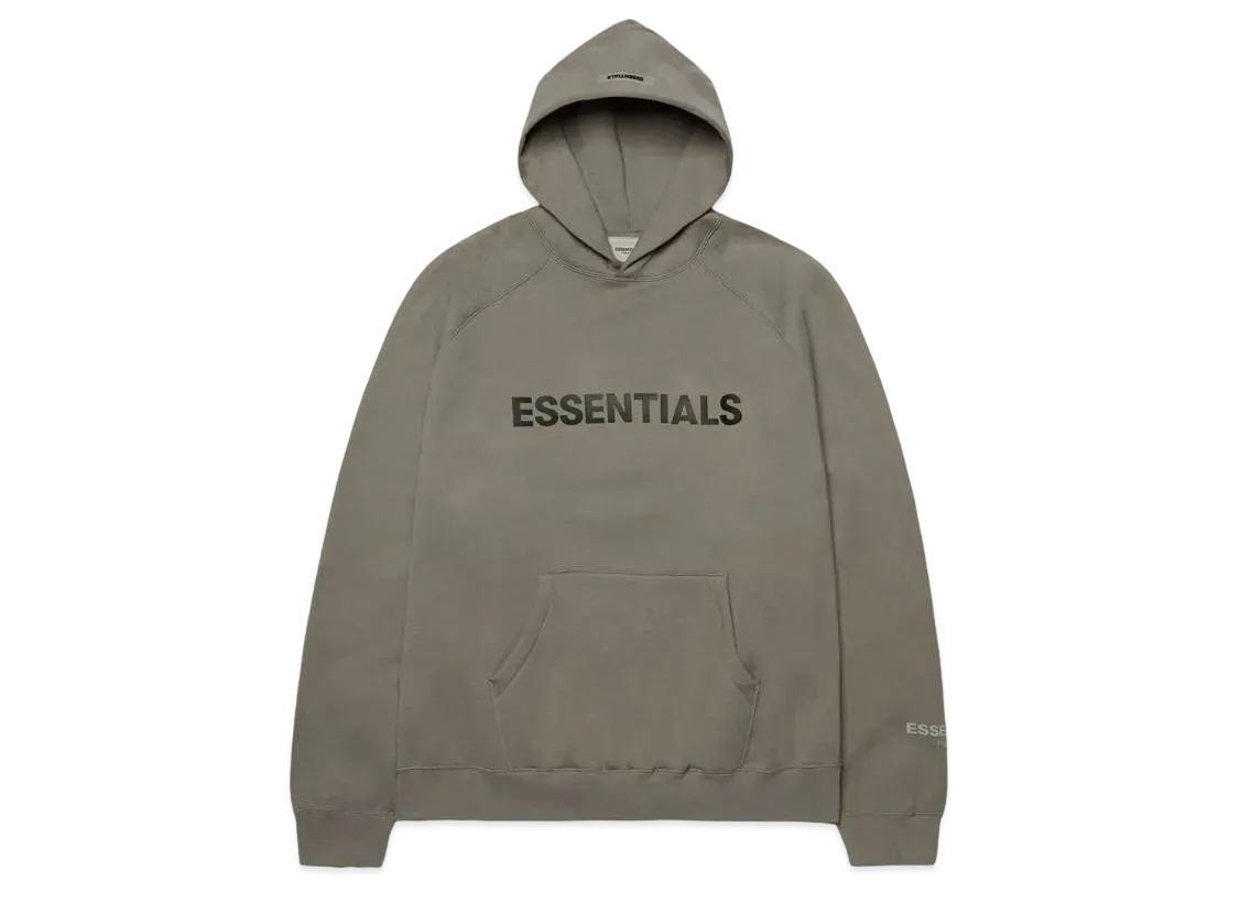 FEAR OF GOD ESSENTIALS 3D Silicon Applique Pullover Hoodie "Charcoal"