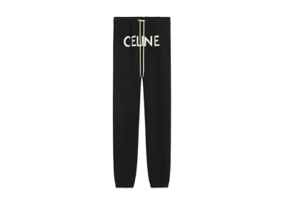 CELINE Track Pants In Cotton Fleece "Black/White"