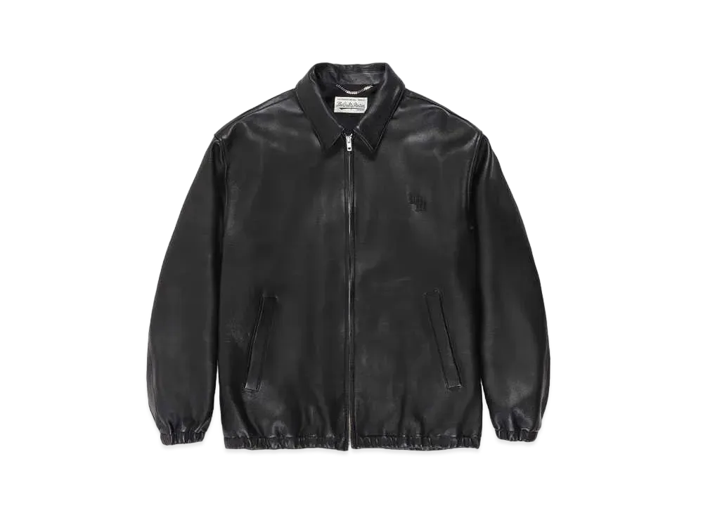 WACKO MARIA Leather Bomber Jacket "Black"