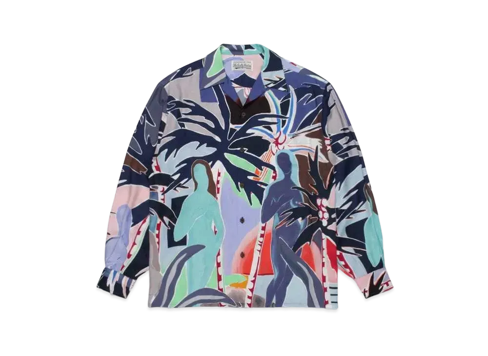 WACKO MARIA Yula Paradisezu Hawaiian Shirt "Navy"