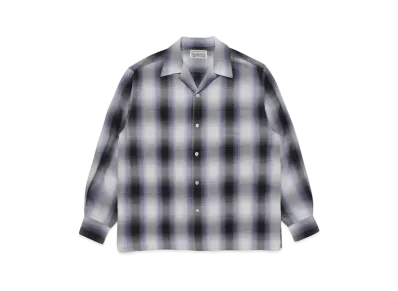 WACKO MARIA Check Open Collar Shirt "Purple"