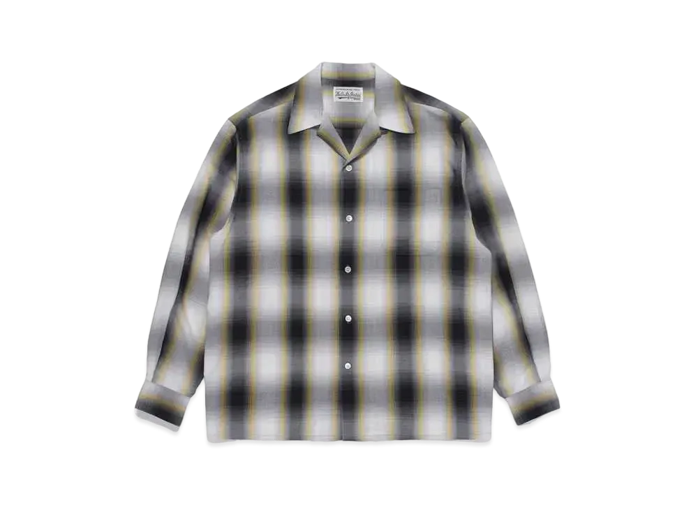 WACKO MARIA Check Open Collar Shirt "Yellow"