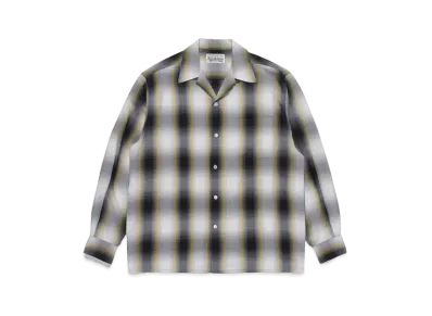 WACKO MARIA Check Open Collar Shirt "Yellow"