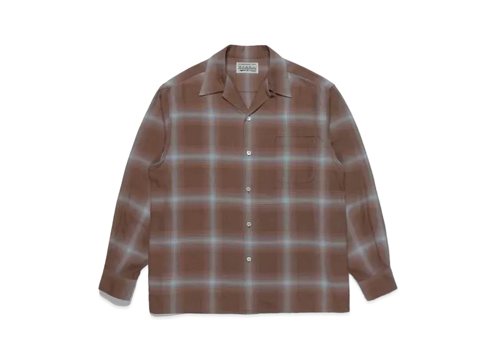 WACKO MARIA Check Open Collar Shirt #1 "Brown"