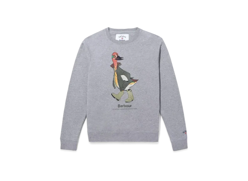 Noah x Barbour Duck Crewneck "Heather Grey"