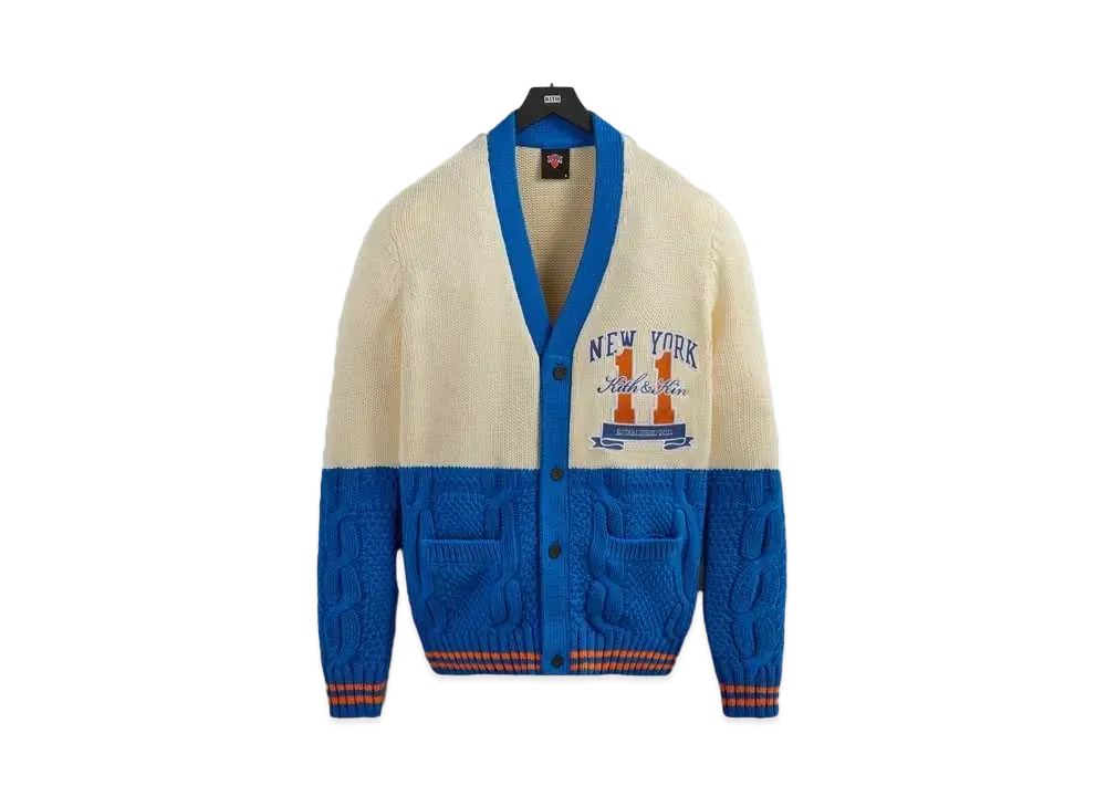 Kith x New York Knicks Combo Stitch Cardigan "Sandrift"