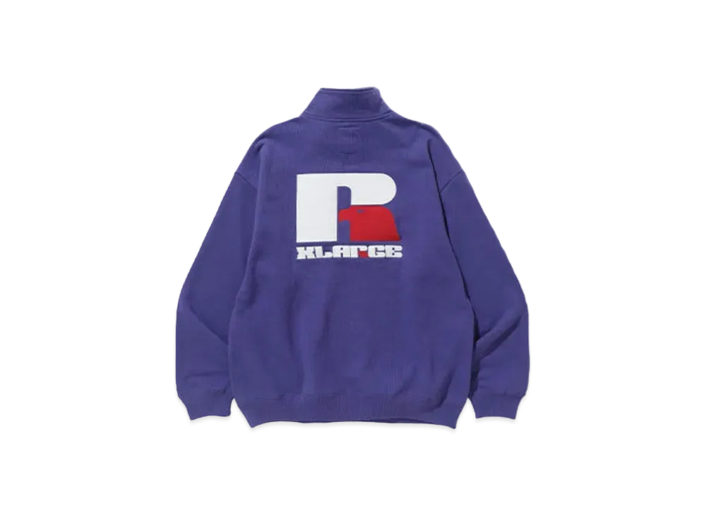XLARGE x RUSSELL Half Zip Sweat "Purple"