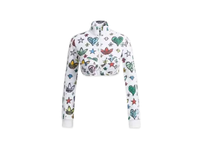 adidas JEREMY SCOTT Monogram Crop Track Top "White"