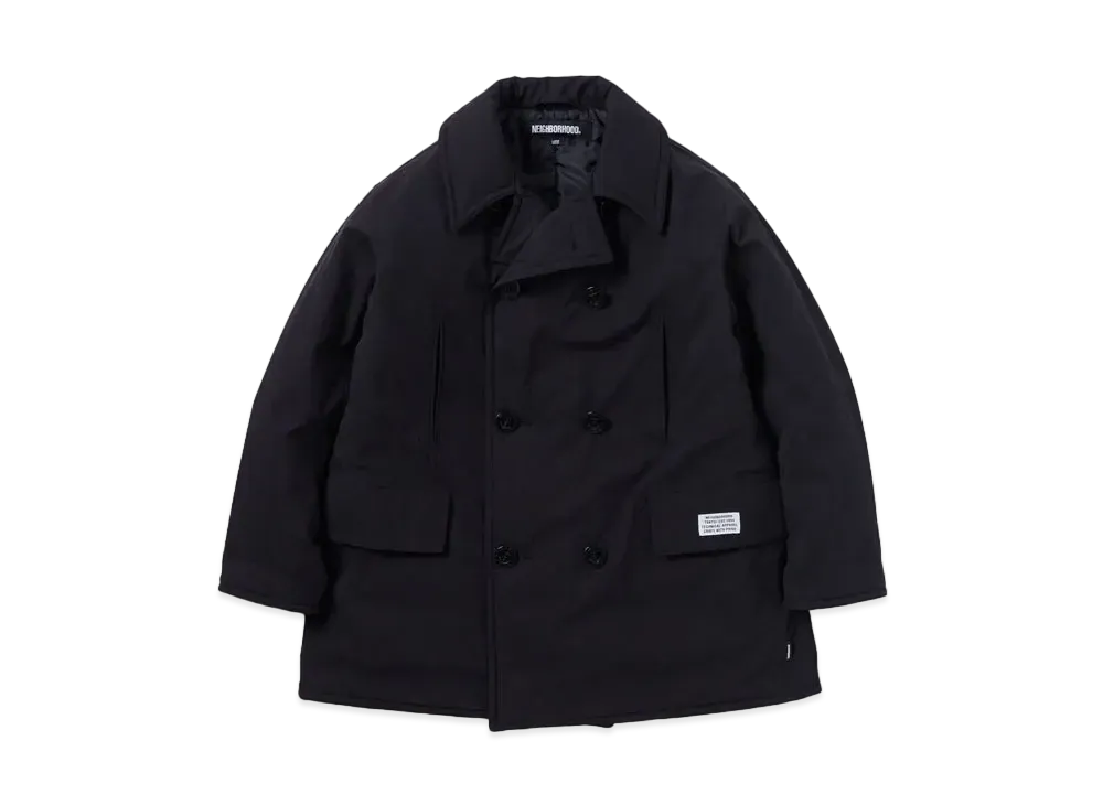 NEIGHBORHOOD Puff Pea Coat . CN "Black"