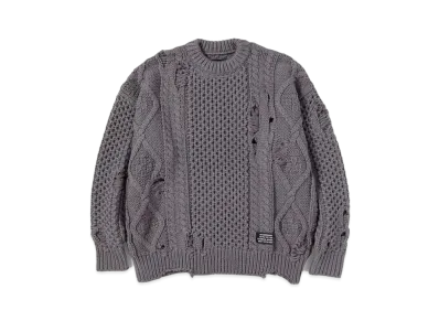 NEIGHBORHOOD Savage Cable Sweater . AW "Gray"