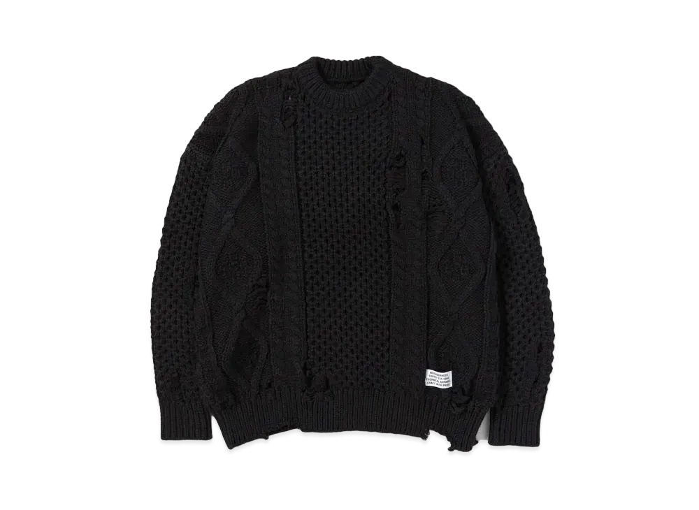 NEIGHBORHOOD Savage Cable Sweater . AW "Black"