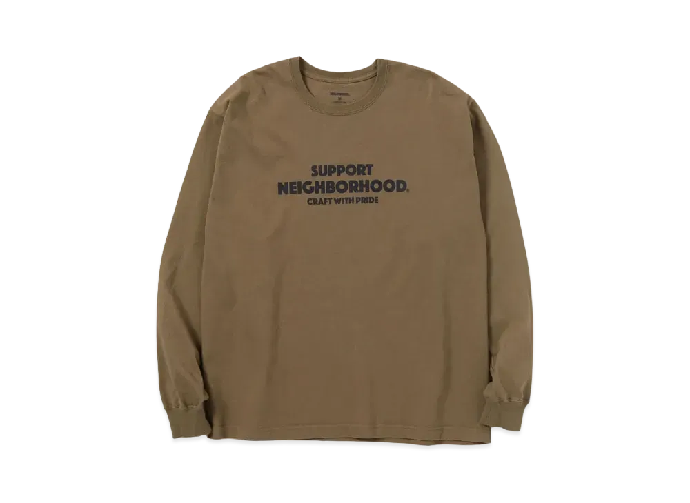 NEIGHBORHOOD NH Tee-4 LS . CO "Olive Drab"