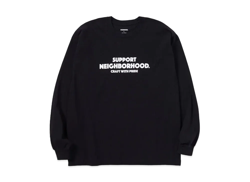 NEIGHBORHOOD NH Tee-4 LS . CO "Black"