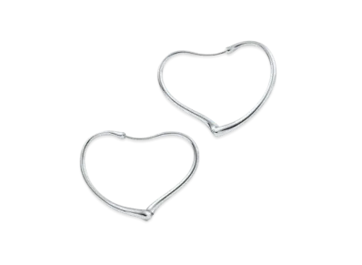 Tiffany & Co. Elsa Peretti Open Heart Hoop Earrings "Silver"