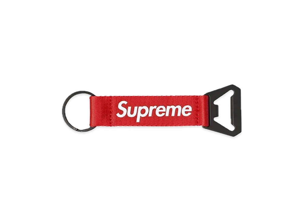 Supreme Bottle Opener Webbing Keychain "Red"