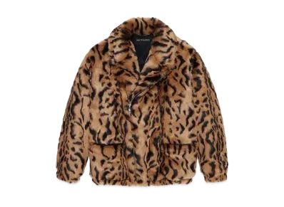 WACKO MARIA Leopard Fur Double Riders Jacket "Brown"