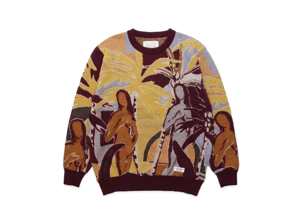 WACKO MARIA Yula Paradisezu Mohair Knit "Burgundy"