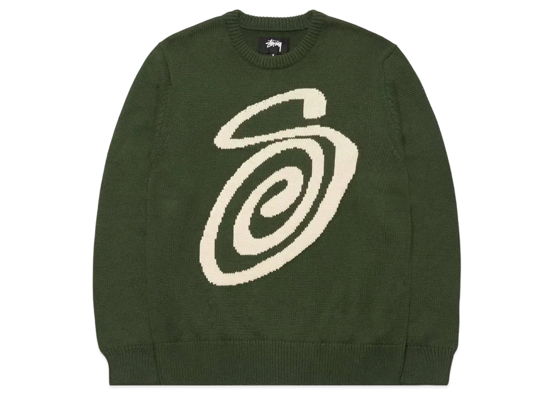 Stussy CURLY S SWEATER "Green"