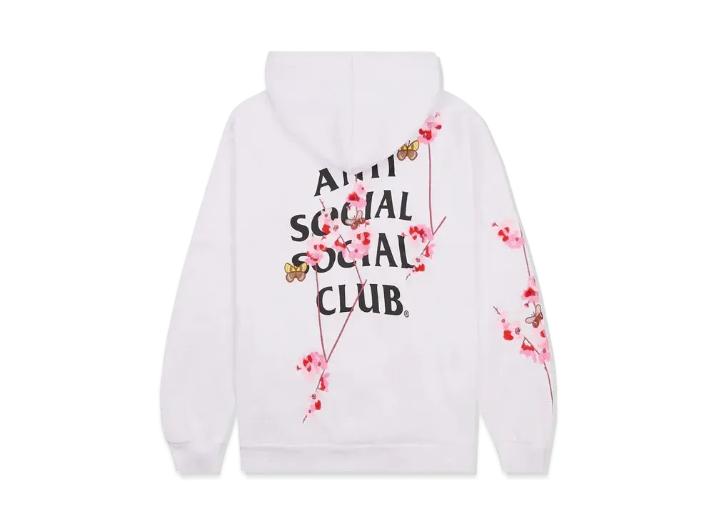 ANTI SOCIAL SOCIAL CLUB FA22 Kkotch Butterflies White Hoodie - Full Embroidery "White"