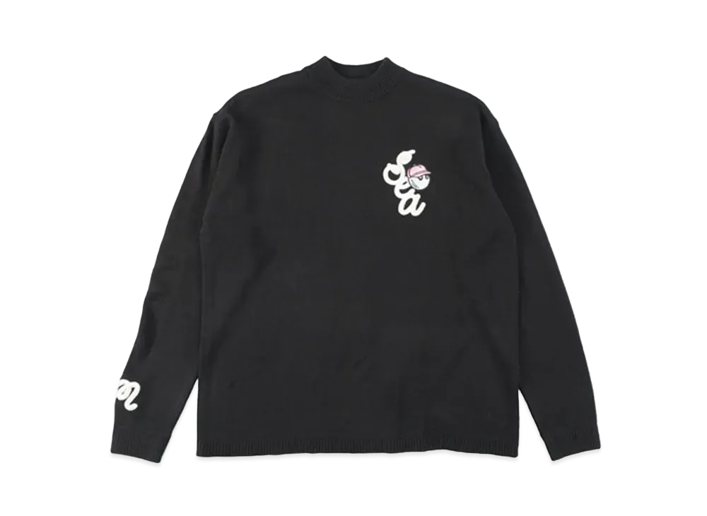 WIND AND SEA x Malbon Golf Mock Neck Knit "Black"