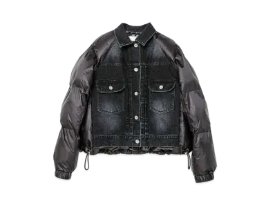 sacai Denim x Nylon Taffeta Puffer Blouson "Black"