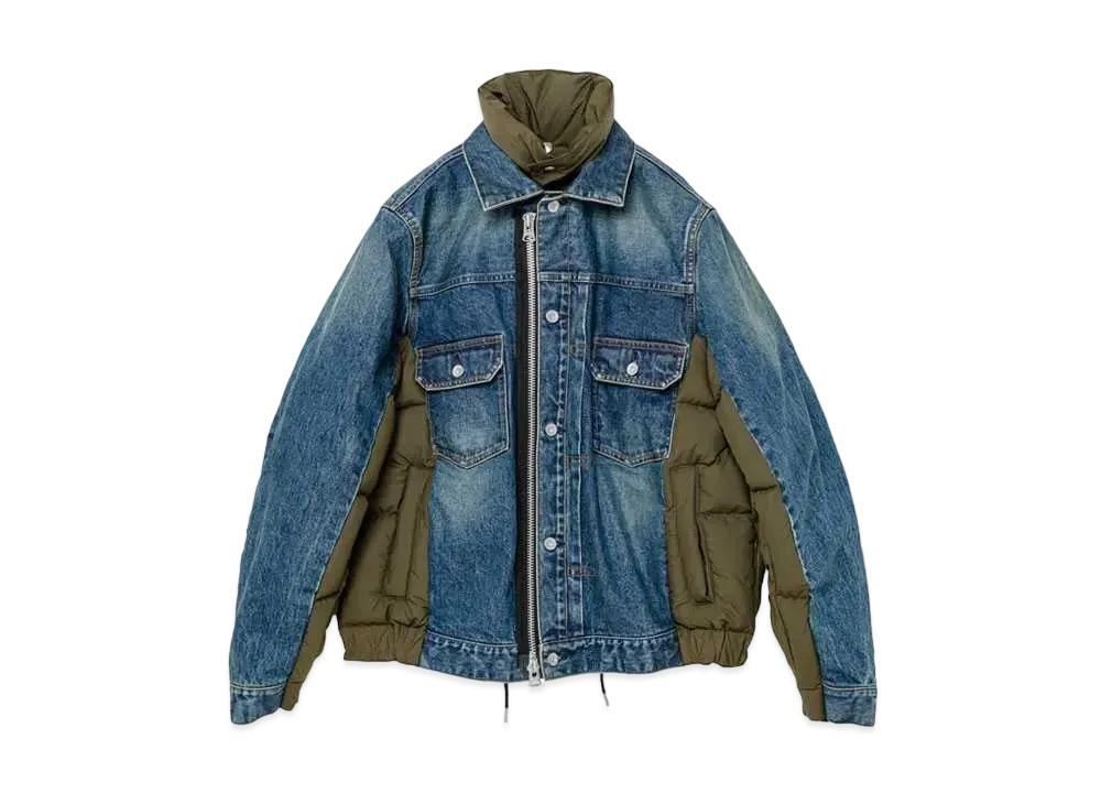 sacai Denim x Rip Stop Puffer Blouson "Blue"