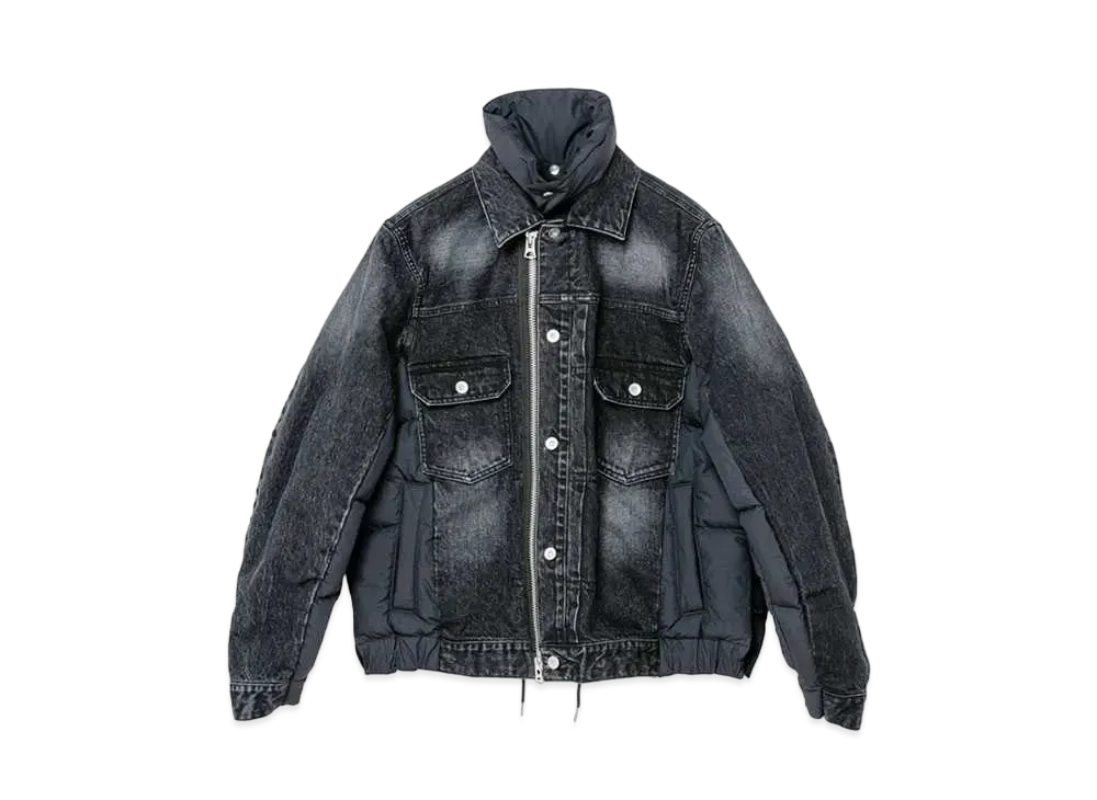 sacai Denim x Rip Stop Puffer Blouson "Black"