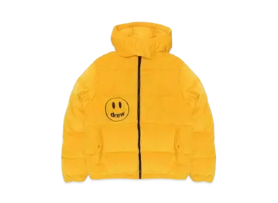 drew house Plush Hooded Puffer Jacket "Golden Yellow"