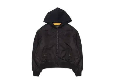 drew house Mascot Hooded Bomber Jacket "Black"