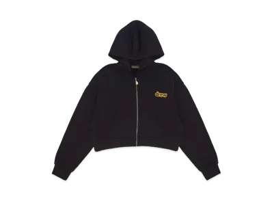drew house Cropped Zip Up Hoodie "Black"