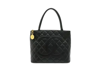 CHANEL Matelasse Coco Mark Tote Caviar Skin "Black/Gold"