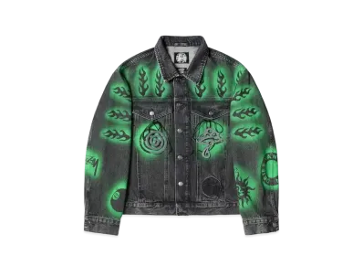 Stussy x Dries Van Noten Hand-Stencilled Denim Jacket "Washed Black"