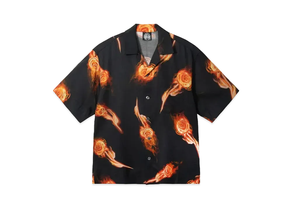Stussy x Dries Van Noten Flame Rose Shirt "Black"