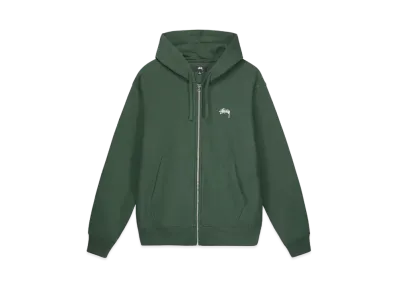 Stussy Overdyed Stock Logo Zip Hoodie "Forest"