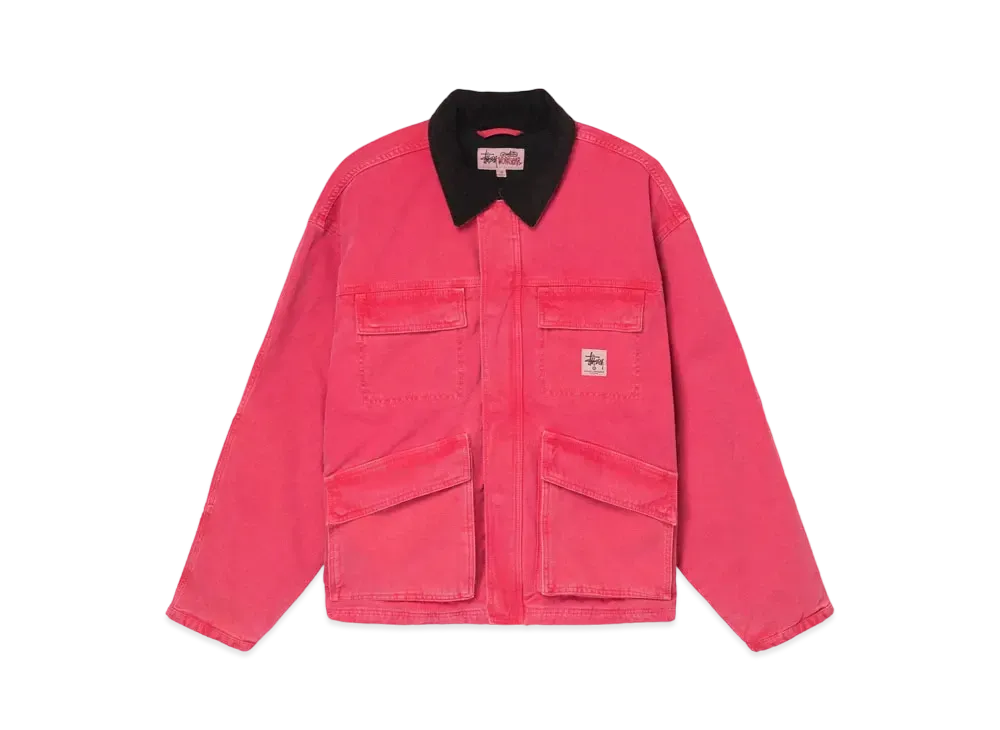 Stussy Washed Canvas Shop Jacket "Hot Pink"