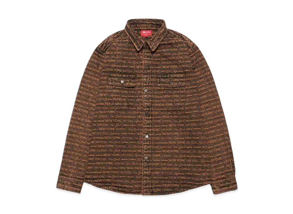 Supreme Multi Type Jacquard Denim Shirt "Brown"