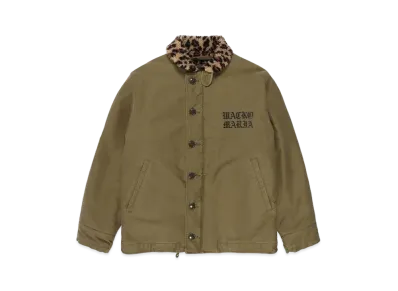 WACKO MARIA Leopard Boa Deck Jacket "Khaki"