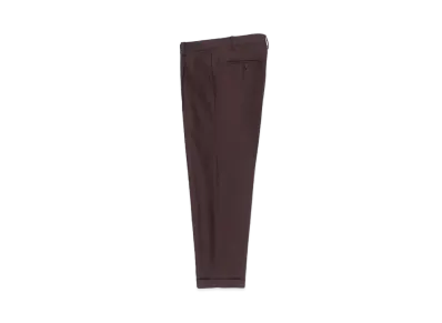 WACKO MARIA DORMEUIL / Pleated Trousers (Type-1) , Straight Trousers "Dark Brown"