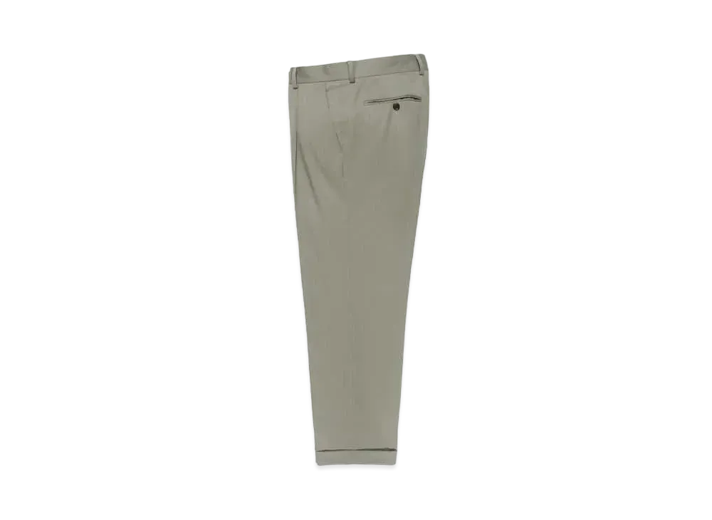 WACKO MARIA DORMEUIL / Pleated Trousers (Type-1) , Straight Trousers "Smokey Green"