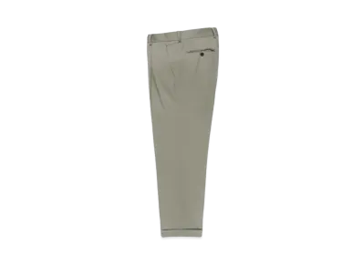 WACKO MARIA DORMEUIL / Pleated Trousers (Type-1) , Straight Trousers "Smokey Green"