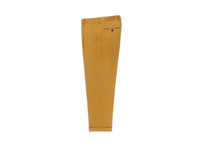 WACKO MARIA DORMEUIL / Pleated Trousers (Type-1) , Straight Trousers "Yellow"