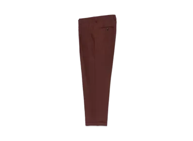 WACKO MARIA DORMEUIL / Pleated Trousers (Type-1) , Straight Trousers "Dark Red"