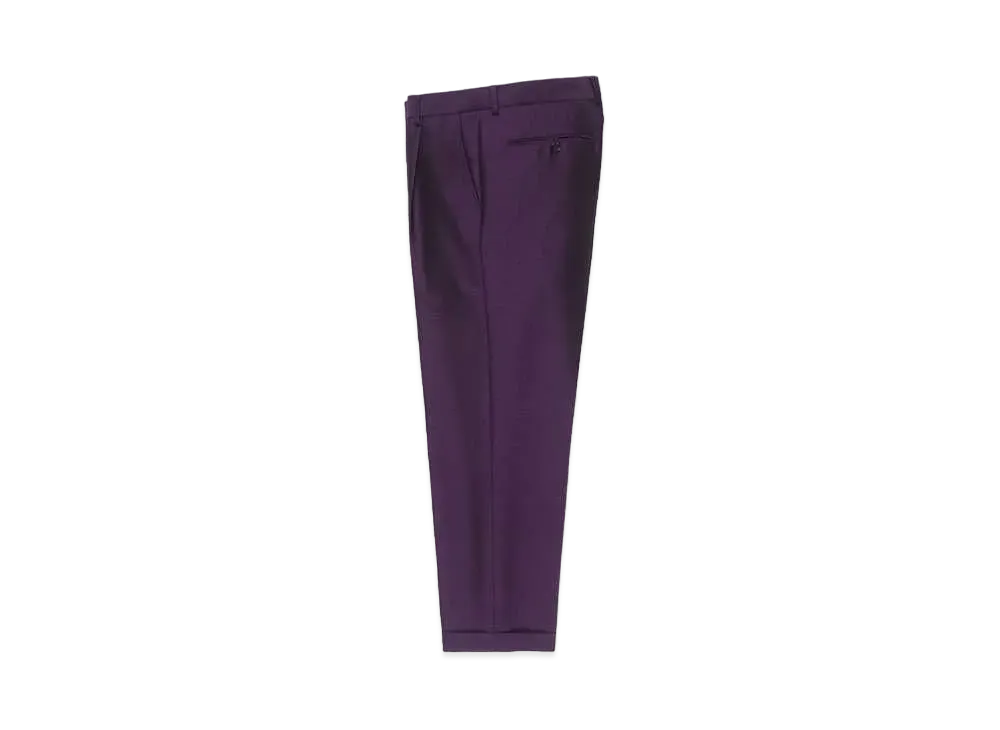 WACKO MARIA DORMEUIL / Pleated Trousers (Type-1) , Straight Trousers "Purple"
