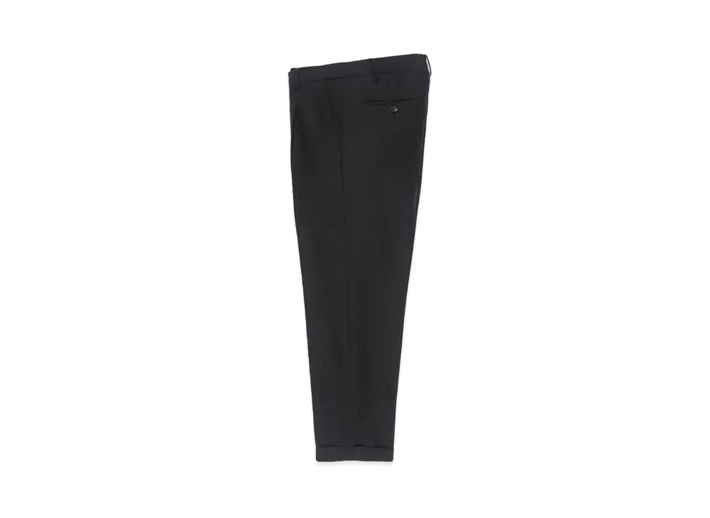 WACKO MARIA DORMEUIL / Pleated Trousers (Type-1) , Straight Trousers "Black"