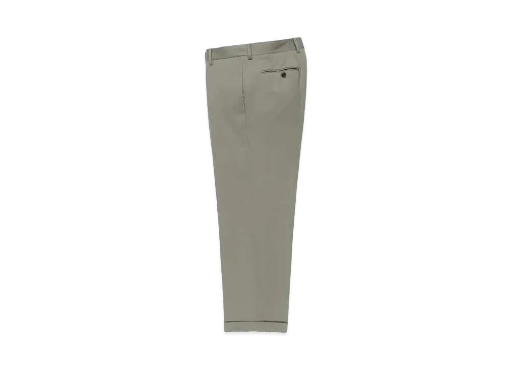 WACKO MARIA DORMEUIL / Pleated Trousers (Type-2) , Straight Trousers "Smokey Green"